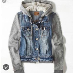 American Eagle jean jacket sweater